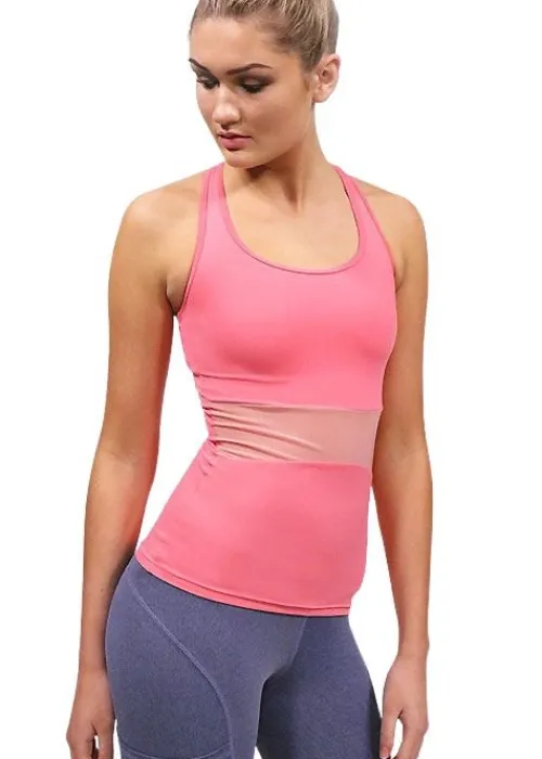 Outlet Acai Activewear Fitted Tank Top With Built-In Bra Acai Mid Pink