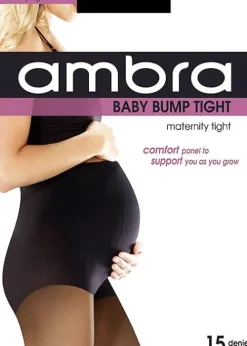 Cheap Ambra Baby Bump 15 Denier Sheer Tights Black