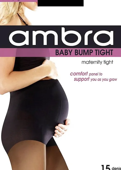 Cheap Ambra Baby Bump 15 Denier Sheer Tights Black