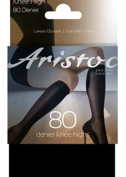 Store Aristoc 80 Denier Opaque Smooth Knee Highs Black