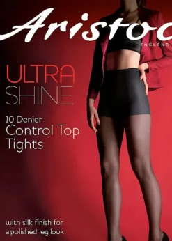 Cheap Aristoc Ultra Shine Control Top Tights Vaguely Black