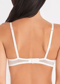 Hot Aubade Allee Des Plaisirs Push Up Bra White Blue Embroidery