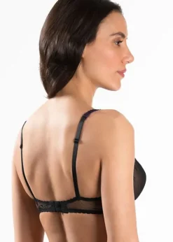 New Aubade Femme Romantique Comfort Plunge Triangle Bra Noir Venus