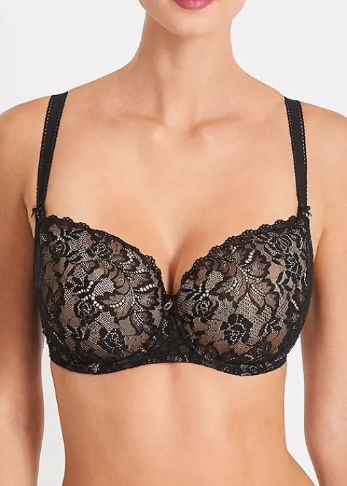 Cheap Aubade Rosessence Moulded Half Cup Bra Black