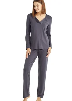 Online Blackspade Charcoal Powder V Neck Pyjama Set Anthracite
