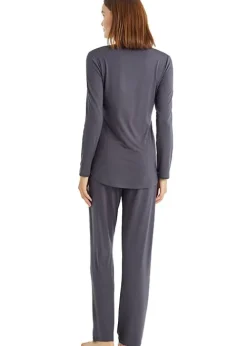 Online Blackspade Charcoal Powder V Neck Pyjama Set Anthracite