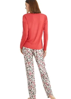 Fashion Blackspade Long Pyjama Set Mineral Red