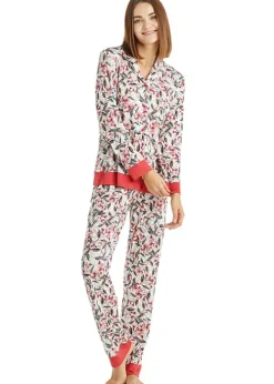 Outlet Blackspade Mineral Red Patterned Long Pyjama Set Mineral Red Print