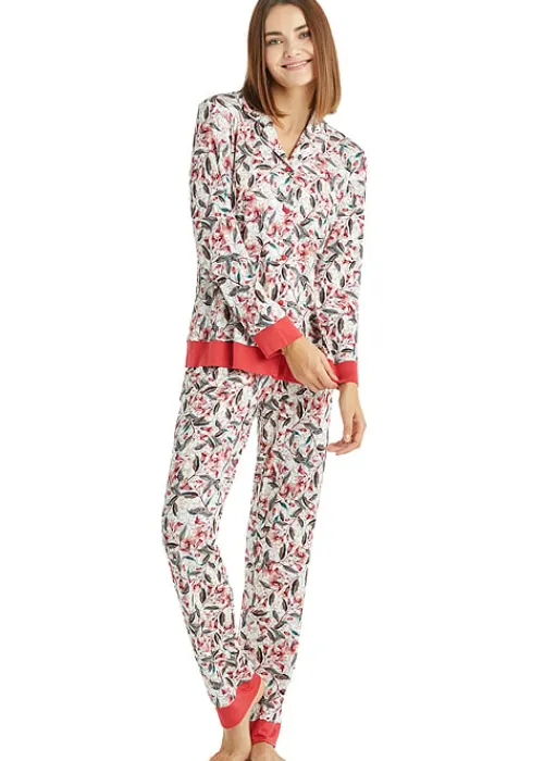Outlet Blackspade Mineral Red Patterned Long Pyjama Set Mineral Red Print