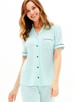 Flash Sale Blackspade Point Dot Long Pyjama Set Mint Point