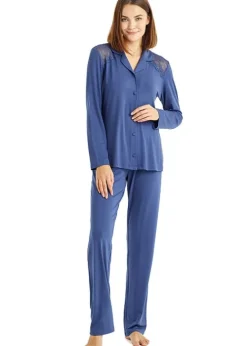 Store Blackspade Sapphire Magic Button Long Pj Set Indigo