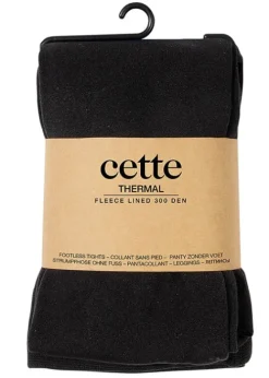 New Cette Thermal Fleece Lined Footless Tights Black