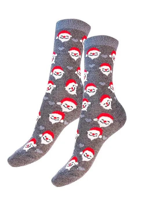 Store Charnos All Over Santa Socks Grey Red Mix
