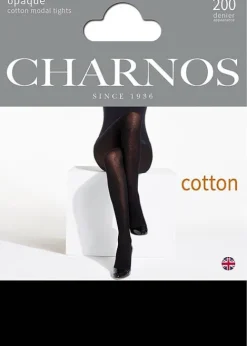 Clearance Charnos Cotton Modal Tights Black
