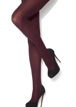 New Charnos Fine Rib Tights Bordeaux