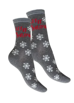 Best Sale Charnos Let It Snow Socks Grey Red Mix