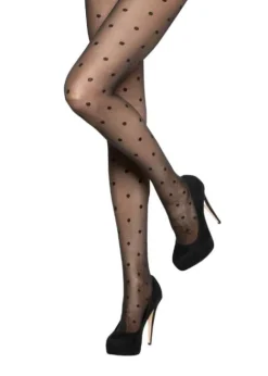Online Charnos Sheer Polka Dot Tights Black