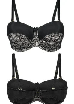 Outlet Cindylove Charnos Superfit Lace Strapless Bra Black Nude
