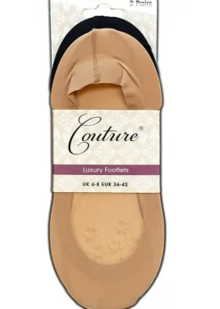 Shop Couture Luxury Footlets 2 Pair Pack Black