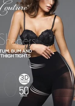 New Couture Shapers 50 Tum Bum And Thigh Opaque Tights Black
