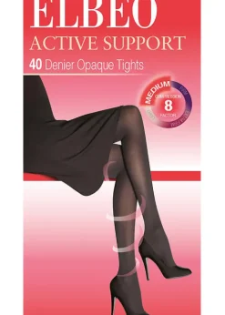 New Elbeo Active Medium Support 40 Denier Opaque Tights Cafe Creme