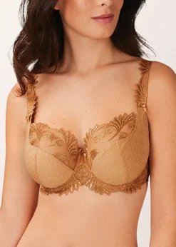 Online Empreinte Thalia Underwired Microfibre Low Necked Bra Ambre