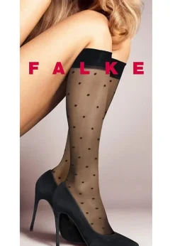 Cheap Falke Dot Knee Highs Black