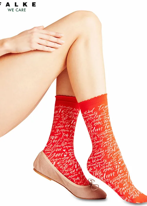 Outlet Falke Love Letter Socks Scarlet