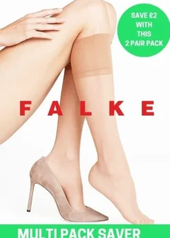 Best Sale Falke Pure Matt 20 Sensitive Top Knee Highs 2 Pair Pack Powder