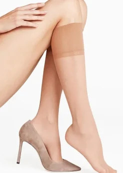 Best Sale Falke Pure Matt 20 Sensitive Top Knee Highs 2 Pair Pack Powder