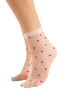 Cheap Fiore Crush Patterned Heart Ankle High Nude