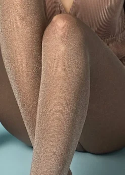 Clearance Fiore Gold Rush 60 Opaque Tights Gold Rush Cappuccino