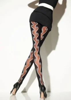 Best Girardi Folies D'Amour Tights Nero-Avorio