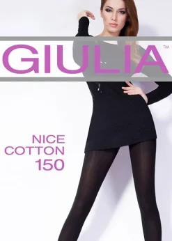 Shop Giulia Nice Cotton 150 Tights Nero