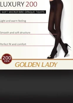 Clearance Golden Lady Luxury 200 Denier Opaque Tights Black