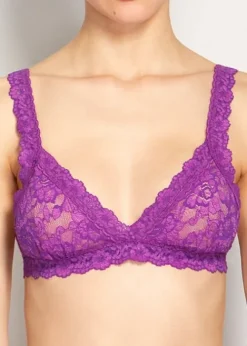 Online Hanky Panky Cross Dyed Padded Bralette Purple Velvet