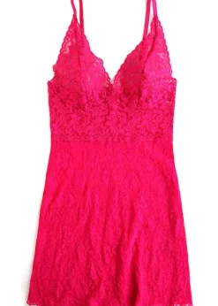 Hot Hanky Panky Retro Lace Plunge Chemise Bright Rose