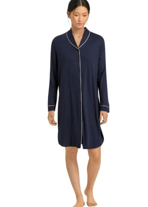Hot Hanro Natural Comfort Nightdress Deep Navy