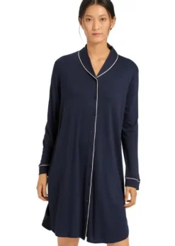 Hot Hanro Natural Comfort Nightdress Deep Navy