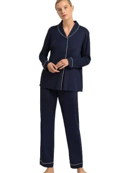 Sale Hanro Natural Comfort Pyjama Set Deep Navy