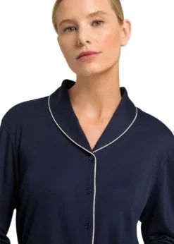 Sale Hanro Natural Comfort Pyjama Set Deep Navy