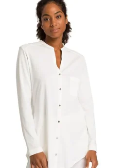 Clearance Hanro Pure Essence Long Sleeved Pyjama Set Off White