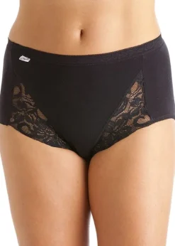 Discount La Marquise Comfort Stretch Lacy Maxi Brief 3 Pack White