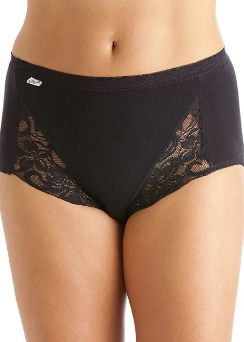 Discount La Marquise Comfort Stretch Lacy Maxi Brief 3 Pack White