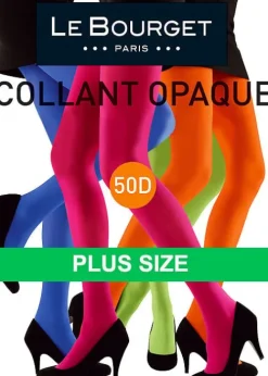 Flash Sale Le Bourget All Colours Slide Touch 50D Plus Size Opaque Tights