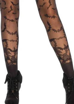 Shop Leg Avenue Bat Wing Sheer Tights Black