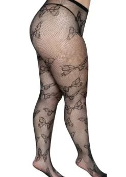 Sale Leg Avenue Butterfly Net Plus Size Tights Black