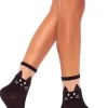 Outlet Leg Avenue Cat Opaque Anklet Black