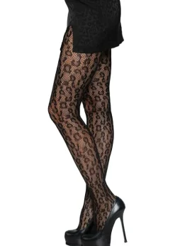 Best Leg Avenue Leopard Fishnet Tights Black