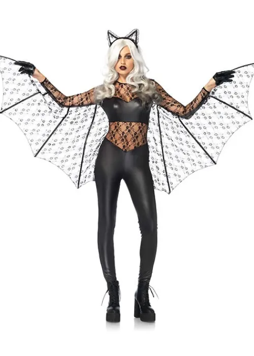 Best Sale Leg Avenue Magic Bat Catsuit With Matching Headband Black